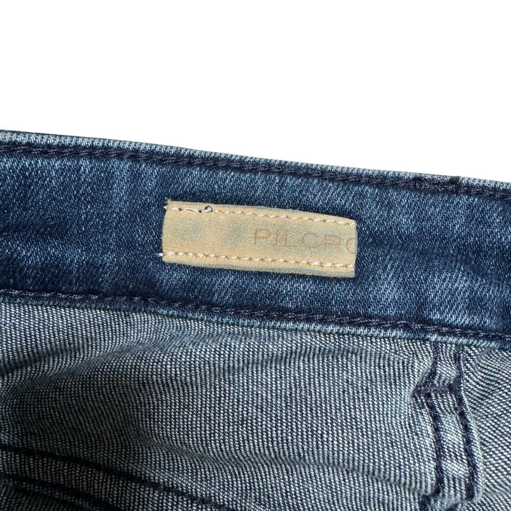 PILCRO Anthropologie Demilune Bootcut Jeans Size 31 Lowcut Stretch Dark Wash - Picture 4 of 9